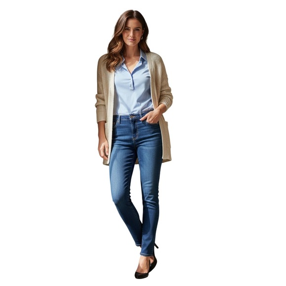 Hudson Nico Mid Rise Super Skinny Classic Blue Jeans 27x29 USA NWT